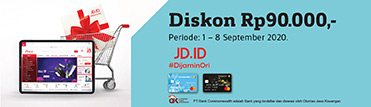 Diskon Rp90.000,- di JDID. Berlaku hingga 08 September 2020